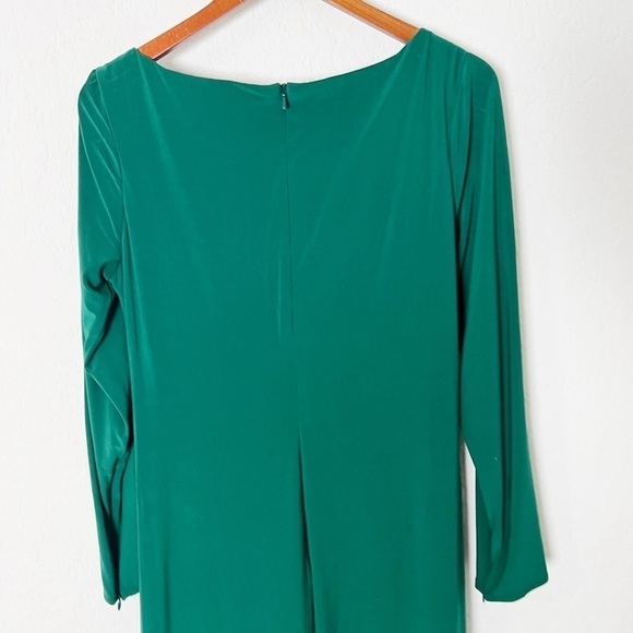 Mac Duggal V Neck Long Sleeve High Slit Gown - Picture 5 of 9